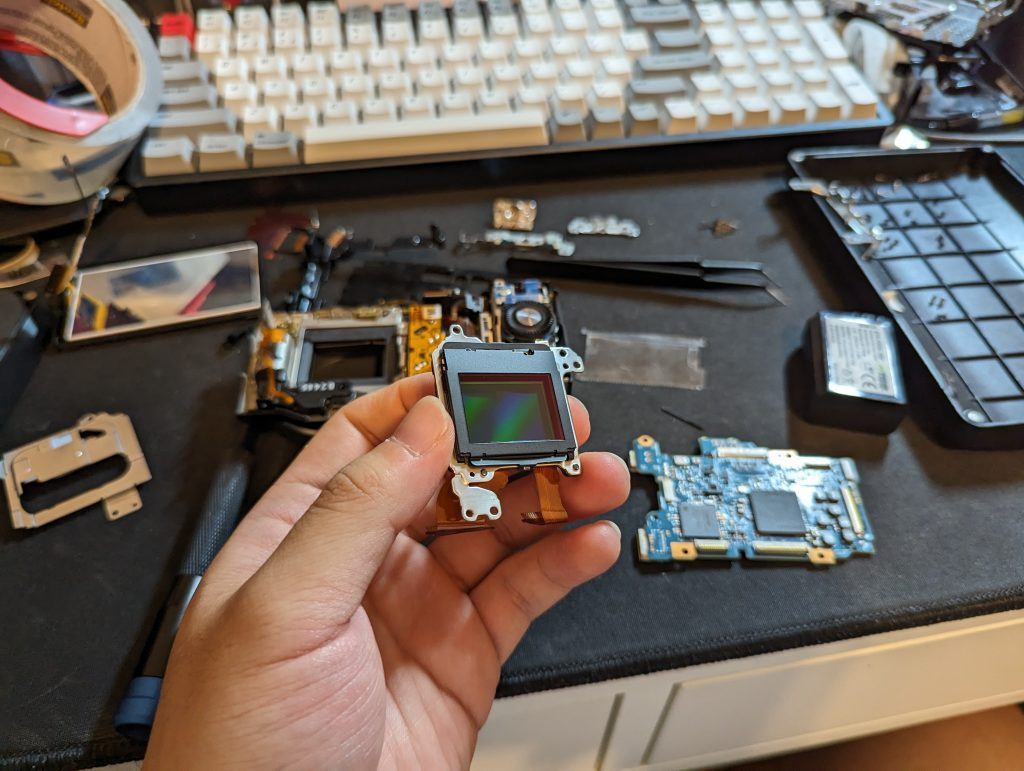 The Image Sensor with the low-pass filter still on